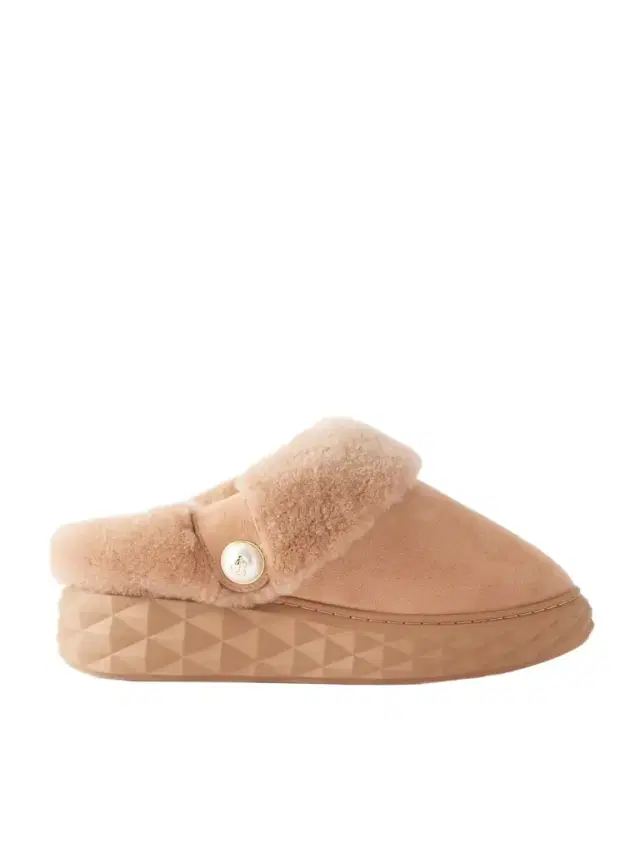 Diamond Shearling Slip-ons