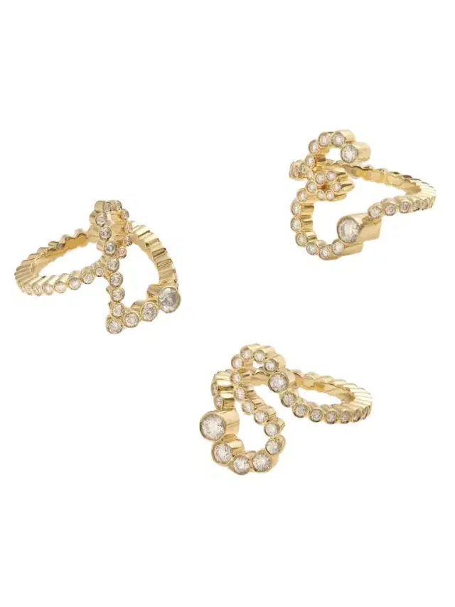 Sophie Bille Brahe Ensemble Letter 18-karat Gold Diamond Ring