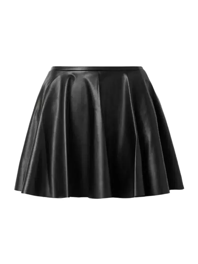Pleated Pu Mini Skirt