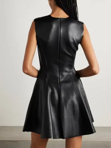 Norma Kamali Grace Paneled Vegan Mini Dress | Thumbnail 4