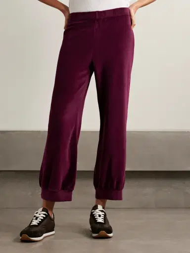 Suzie Kondi Tosk Cropped Cotton-blend Velour Track Pants | Thumbnail 3 Suzie Kondi Tosk Cropped Cotton-blend Velour Track Pants | Thumbnail 3