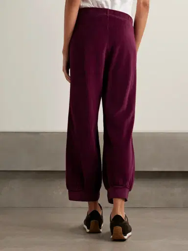 Suzie Kondi Tosk Cropped Cotton-blend Velour Track Pants | Thumbnail 4 Suzie Kondi Tosk Cropped Cotton-blend Velour Track Pants | Thumbnail 4