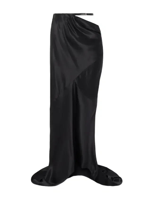 Belted Draped Silk-satin Maxi Skirt