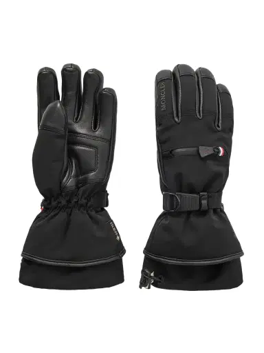 Moncler Grenoble Appliquéd Paneled Gore-tex® And Leather Gloves | Thumbnail 1 Moncler Grenoble Appliquéd Paneled Gore-tex® And Leather Gloves | Thumbnail 1
