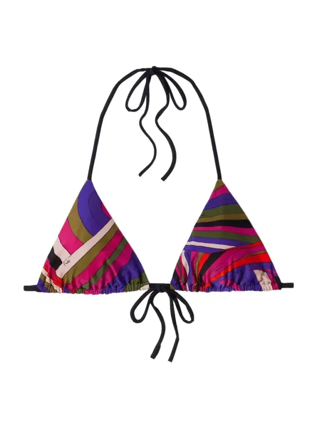 PUCCI Printed Triangle Bikini Top