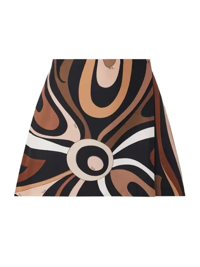 Wrap-effect Printed Silk-twill Mini Skirt