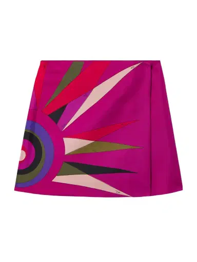 PUCCI Wrap-effect Printed Silk-twill Mini Skirt | Thumbnail 1