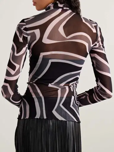 PUCCI Printed Tulle Turtleneck Top | Thumbnail 4 PUCCI Printed Tulle Turtleneck Top | Thumbnail 4