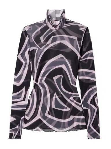 PUCCI Printed Tulle Turtleneck Top | Thumbnail 1 PUCCI Printed Tulle Turtleneck Top | Thumbnail 1
