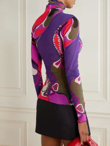 PUCCI Printed Tulle Blouse | Thumbnail 3 PUCCI Printed Tulle Blouse | Thumbnail 3