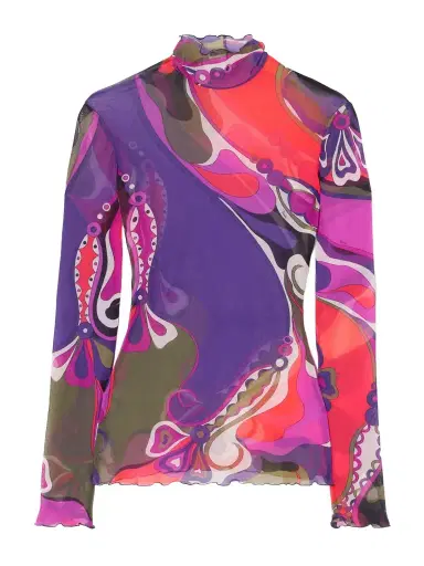 PUCCI Printed Tulle Blouse | Thumbnail 1 PUCCI Printed Tulle Blouse | Thumbnail 1