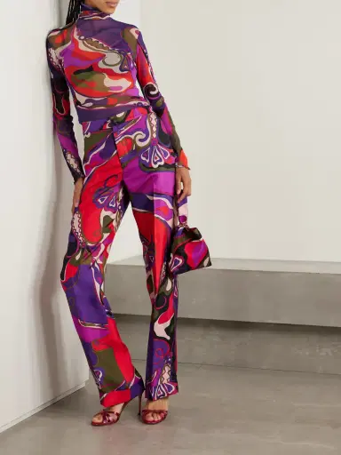 PUCCI Orchidee Printed Silk-twill Straight-leg Pants | Thumbnail 2 PUCCI Orchidee Printed Silk-twill Straight-leg Pants | Thumbnail 2