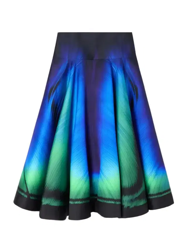 Printed Twill Midi Skirt