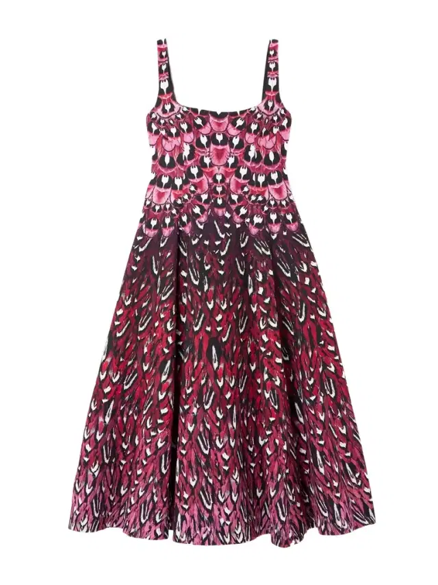 Beaux Printed Crepe Midi Dress