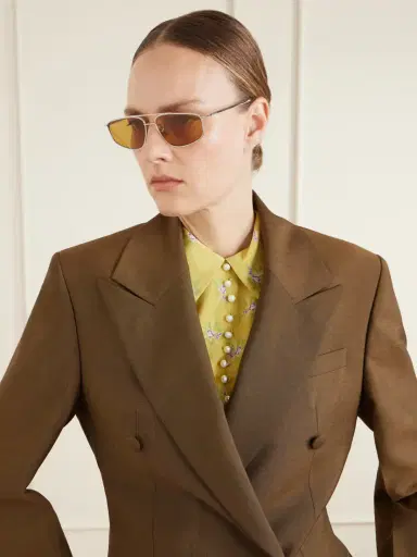 PRADA EYEWEAR Aviator-style Silver-tone Sunglasses | Thumbnail 2