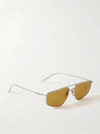 PRADA EYEWEAR Aviator-style Silver-tone Sunglasses | Thumbnail 3