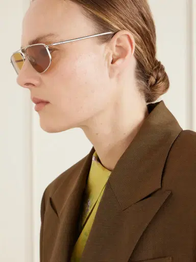 PRADA EYEWEAR Aviator-style Silver-tone Sunglasses | Thumbnail 5