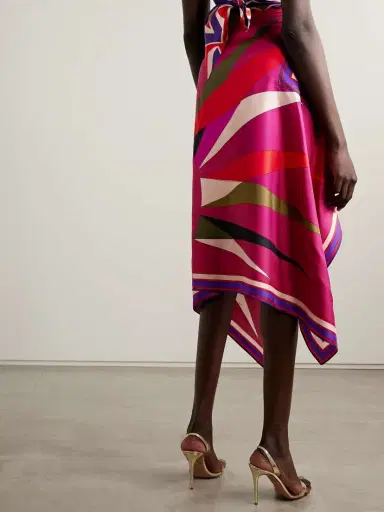 PUCCI Asymmetric Printed Silk-twill Maxi Skirt | Thumbnail 4 PUCCI Asymmetric Printed Silk-twill Maxi Skirt | Thumbnail 4