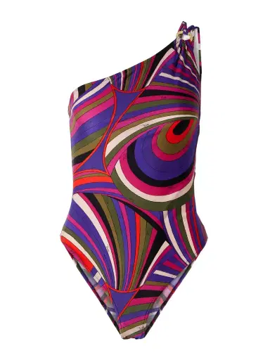 PUCCI One-shoulder Embellished Printed Swimsuit | Thumbnail 1 PUCCI One-shoulder Embellished Printed Swimsuit | Thumbnail 1