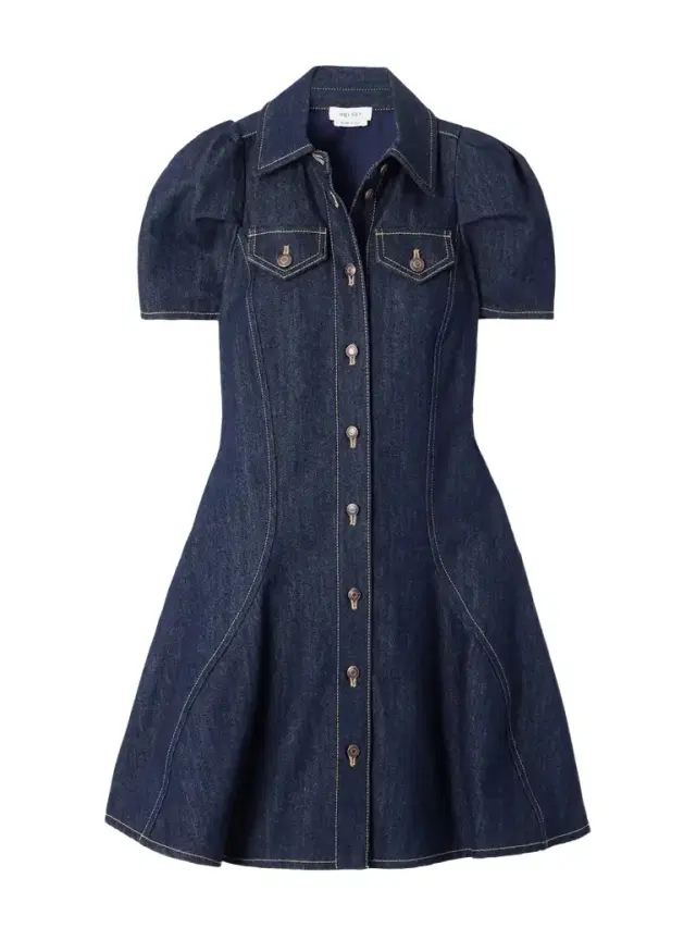 Paneled Denim Mini Dress