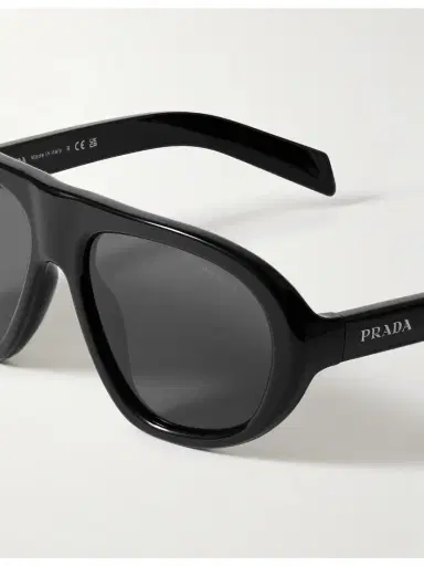 PRADA EYEWEAR Oversized Aviator-style Acetate Sunglasses | Thumbnail 4