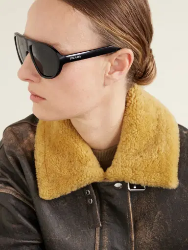 PRADA EYEWEAR Oversized Aviator-style Acetate Sunglasses | Thumbnail 5