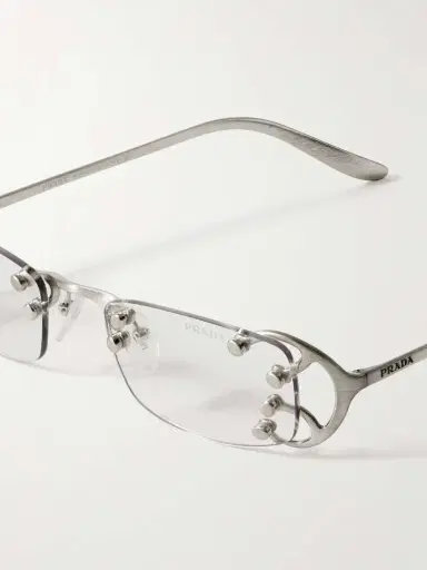 PRADA EYEWEAR Square-frame Silver-tone Optical Glasses | Thumbnail 4