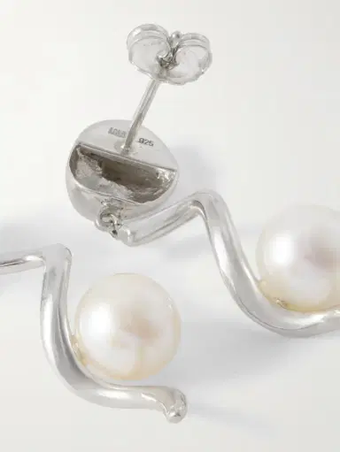AGMES Teneille Recycled Sterling Silver Pearl Earrings | Thumbnail 3 AGMES Teneille Recycled Sterling Silver Pearl Earrings | Thumbnail 3