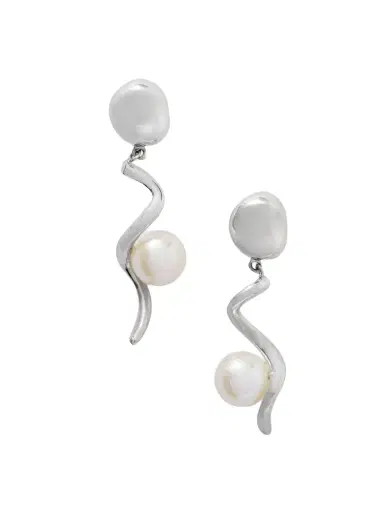 AGMES Teneille Recycled Sterling Silver Pearl Earrings | Thumbnail 1 AGMES Teneille Recycled Sterling Silver Pearl Earrings | Thumbnail 1