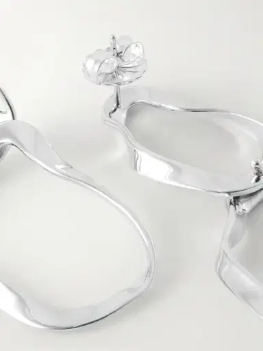 AGMES Viviane Small Recycled Sterling Silver Earrings | Thumbnail 3 AGMES Viviane Small Recycled Sterling Silver Earrings | Thumbnail 3
