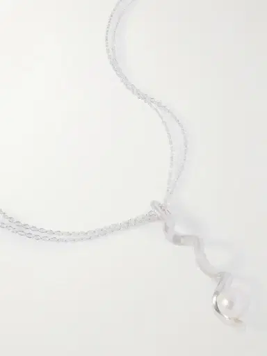 AGMES Teneille Recycled Sterling Silver Pearl Necklace | Thumbnail 4