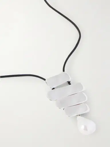 AGMES Baroque Ilona Recycled Sterling Silver, Suede And Pearl Necklace | Thumbnail 4 AGMES Baroque Ilona Recycled Sterling Silver, Suede And Pearl Necklace | Thumbnail 4