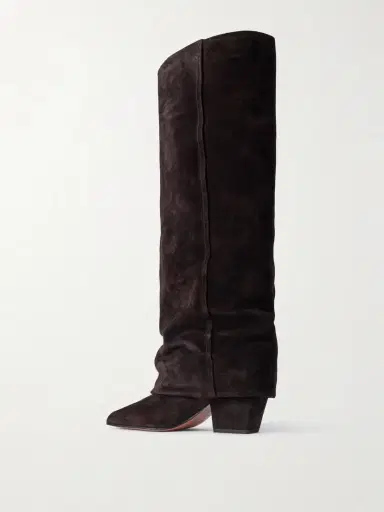 Paris Texas Jane 60 Folded Suede Knee Boots | Thumbnail 3 Paris Texas Jane 60 Folded Suede Knee Boots | Thumbnail 3