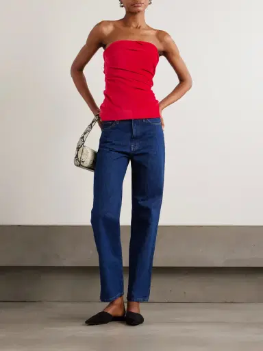 Tove Izel Stretch-cotton And Modal-blend Velvet Bandeau Top | Thumbnail 2 Tove Izel Stretch-cotton And Modal-blend Velvet Bandeau Top | Thumbnail 2