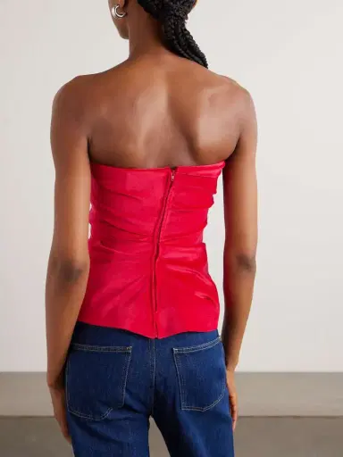 Tove Izel Stretch-cotton And Modal-blend Velvet Bandeau Top | Thumbnail 3 Tove Izel Stretch-cotton And Modal-blend Velvet Bandeau Top | Thumbnail 3