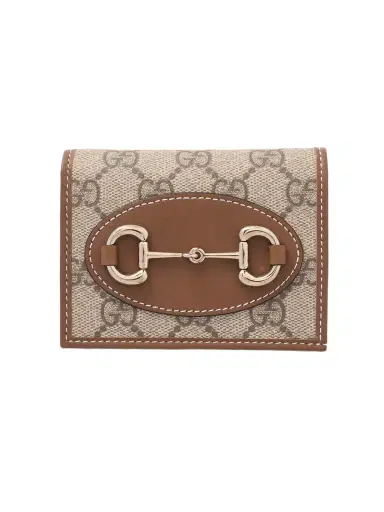 Gucci 1955 Horsebit-detailed Printed Coated-canvas And Leather Wallet | Thumbnail 1 Gucci 1955 Horsebit-detailed Printed Coated-canvas And Leather Wallet | Thumbnail 1