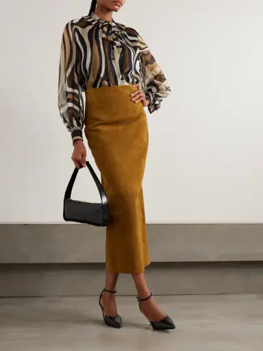 PUCCI Ruffled Metallic Silk-blend Crepon Pussy-bow Blouse | Thumbnail 2