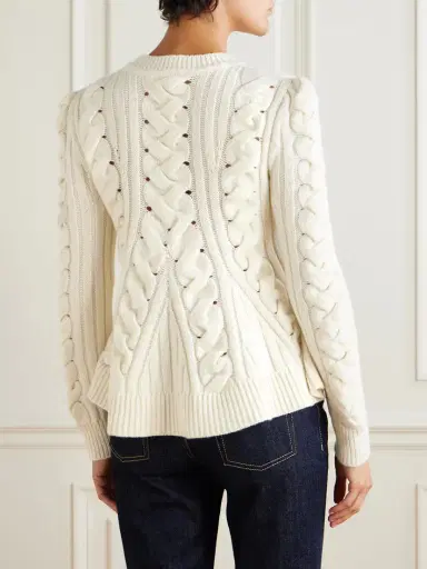 McQueen Cable-knit Wool And Cashmere-blend Sweater | Thumbnail 3 McQueen Cable-knit Wool And Cashmere-blend Sweater | Thumbnail 3
