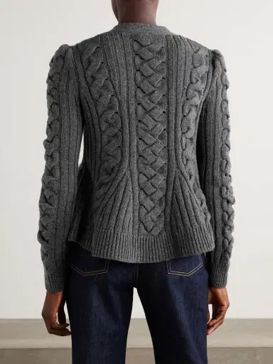 Alexander McQueen Cable-knit Wool And Cashmere-blend Cardigan | Thumbnail 3 Alexander McQueen Cable-knit Wool And Cashmere-blend Cardigan | Thumbnail 3