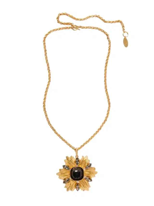 Lily Gold-plated, Enamel And Swarovski Crystal Necklace