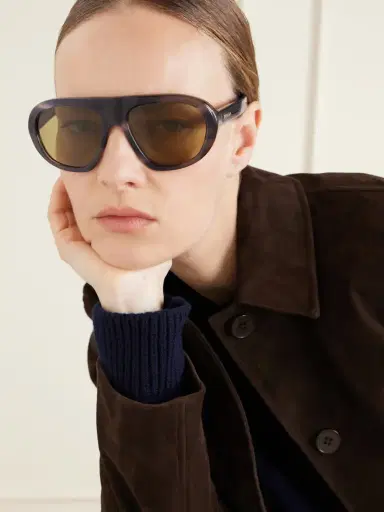 PRADA EYEWEAR Oversized Aviator-style Acetate Sunglasses | Thumbnail 2
