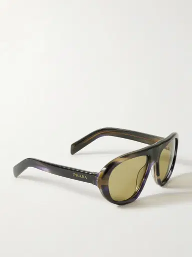 PRADA EYEWEAR Oversized Aviator-style Acetate Sunglasses | Thumbnail 3