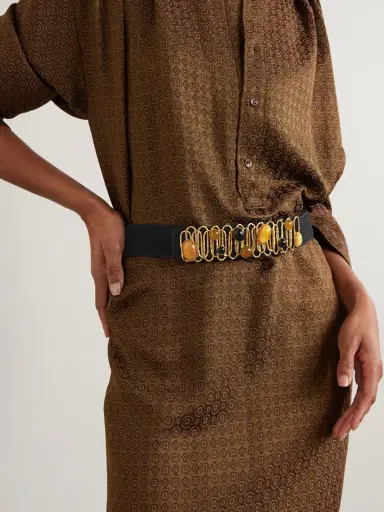 Sonia Petroff Loop De Loop Embellished Suede Belt | Thumbnail 2