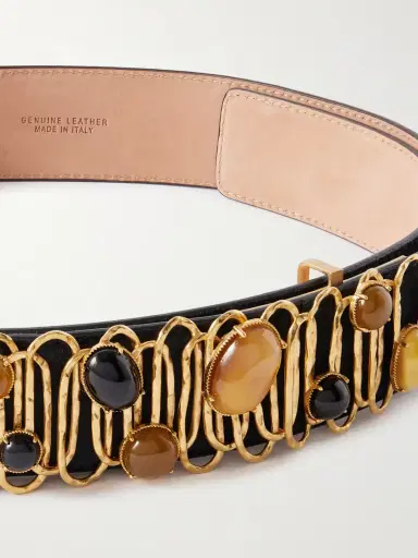 Sonia Petroff Loop De Loop Embellished Suede Belt | Thumbnail 3