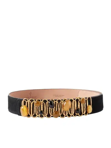 Sonia Petroff Loop De Loop Embellished Suede Belt | Thumbnail 1