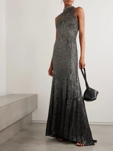 Jenny Packham Benue Crystal-embellished Sequined Silk-crepe Gown | Thumbnail 2 Jenny Packham Benue Crystal-embellished Sequined Silk-crepe Gown | Thumbnail 2