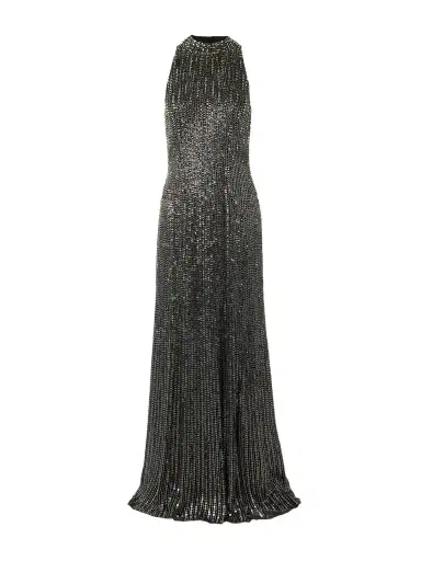 Jenny Packham Benue Crystal-embellished Sequined Silk-crepe Gown | Thumbnail 1 Jenny Packham Benue Crystal-embellished Sequined Silk-crepe Gown | Thumbnail 1