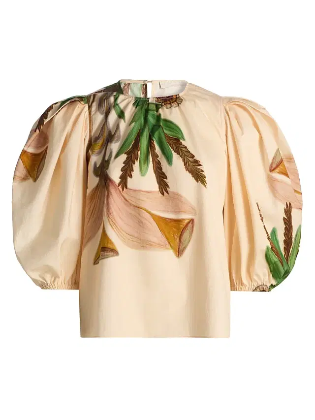 Ulla Johnson Women's Anna Zemankova Ravena Printed Cotton Top - Inner Nature