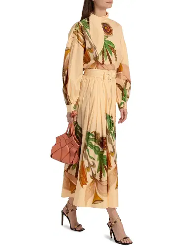 Ulla Johnson Women's Anna Zemankova Filigree Belted Midi-Skirt | Thumbnail 2 Ulla Johnson Women's Anna Zemankova Filigree Belted Midi-Skirt | Thumbnail 2
