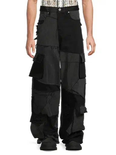 Who Decides War Men's Destroyed Paneled Cargo Pants - Coal - Size 40 | Thumbnail 3 Who Decides War Men's Destroyed Paneled Cargo Pants - Coal - Size 40 | Thumbnail 3